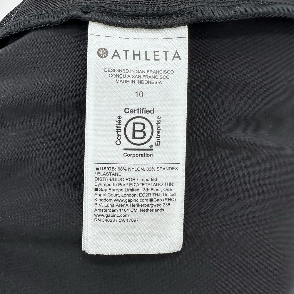 Athleta Pinnacle High Rise Trouser Womens 10 Black Wide Leg Knit Athleisure City - Picture 10 of 12